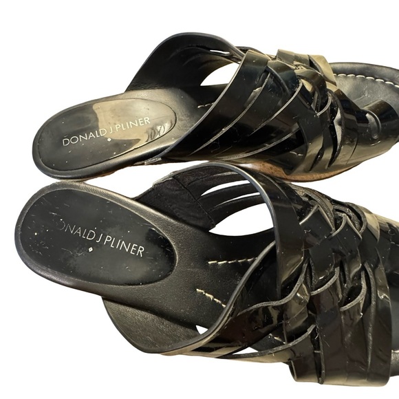 Donald J. Pliner Black Wedge Cork Sandals - Picture 8 of 8